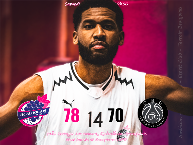 La victoire du courage après prolongation pour Beaujolais Basket face à Gennevilliers (78-70)